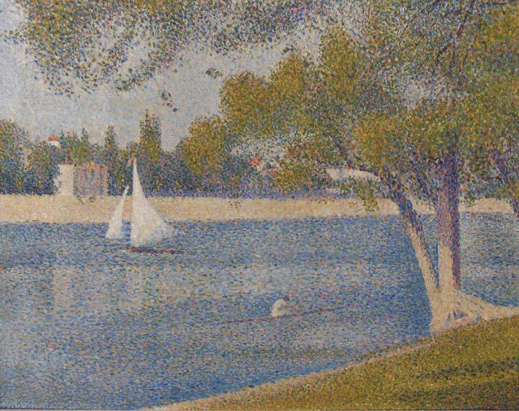 The river Seine at La Grande-Jatte, Georges Seurat